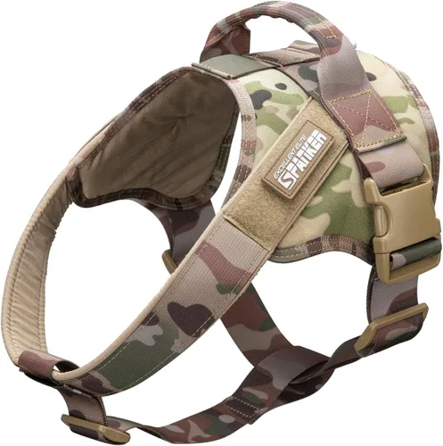 Miniatura 12 de EXCELLENT ELITE SPANKER Arnés táctico para perro, arnés de patrulla militar, chaleco de servicio para perro, chaleco militar para perro, chaleco