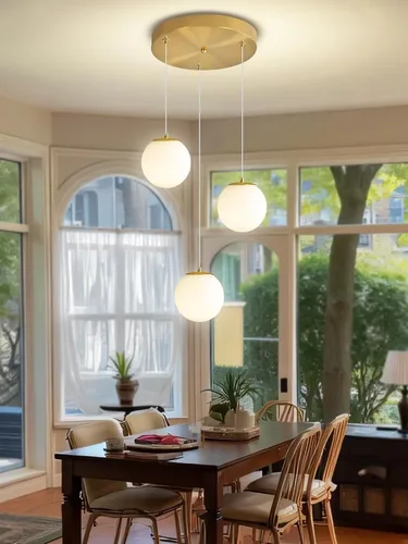 Miniatura 36 de ykolupty Escalera LED de 10 luces LED moderna con globo de cristal, lámpara colgante grande para techos altos, accesorios de iluminación de entrada