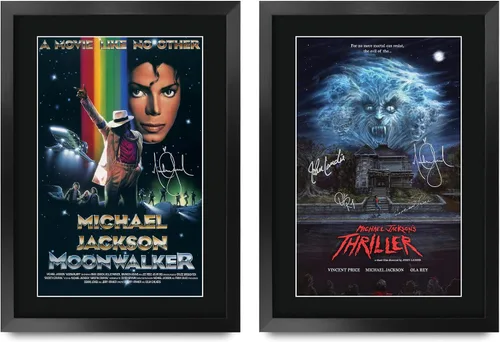 Miniatura 6 de HWC Trading Colección Michael Jackson 16 x 12 pulgadas Regalos Imagen impresa autografiada para fanáticos de recuerdos de música - 16" x 12