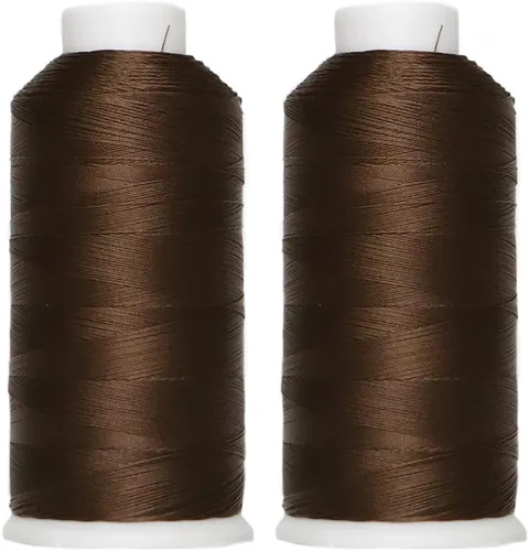 Miniatura 10 de Juego de 2 rollos/66 hilos de nailon unidos 210D/3 size69 para coser cuero, tapicería, lona, zapatos y tejido de cabello de 3000 yardas