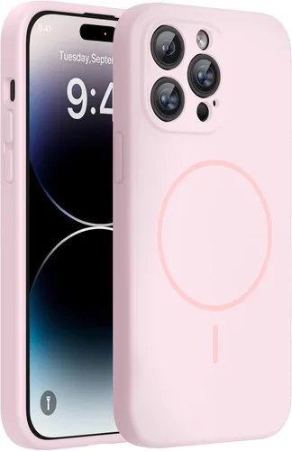 Miniatura 136 de Miracase - Funda magnética diseñada para iPhone 14 Pro Max, de silicona líquida, a prueba de golpes, con protector de pantalla y protección