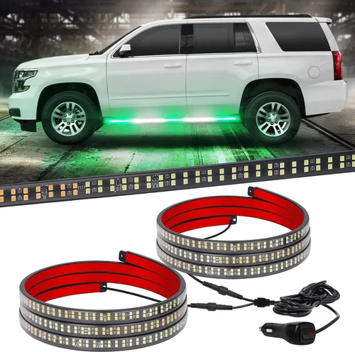 Miniatura 8 de XRIDONSEN 2 tiras de luces estroboscópicas ámbar de 60 pulgadas, 720 luces LED para estribo, luces intermitentes de advertencia de peligro