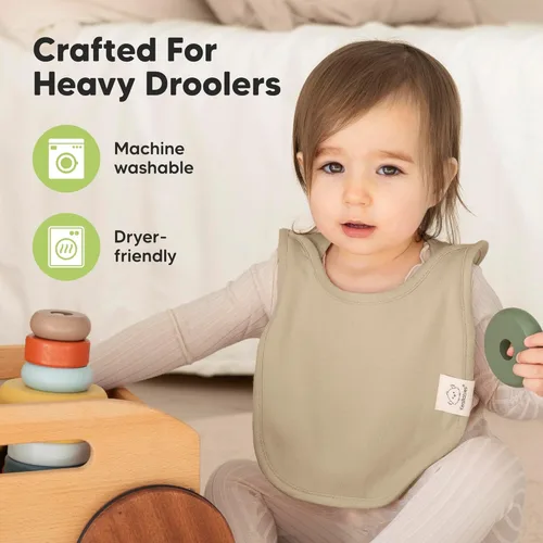 Miniatura 6 de KeaBabies Paquete de 8 baberos para bebés para niños y niñas - Baberos con capucha para bebés que babean y están en dentición, niños y niñas, recién