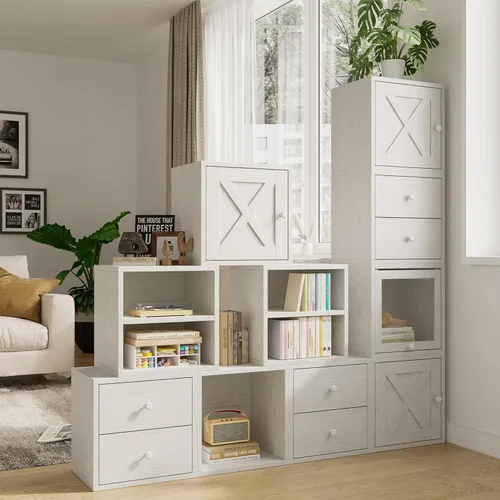 Miniatura 2 de FUSUNBAO Organizador Mágico de Almacenamiento de Cubos DIY Cubos Apilables para el Hogar Libros Ropa Juguetes - Sistema Modular de Almacenamiento