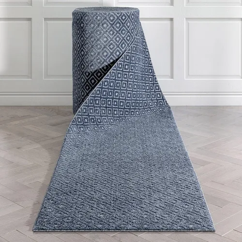 Miniatura 11 de Well Woven Alfombra de pasillo de tamaño personalizado, elige tu longitud, color gris piano, tribal, diamante, geométrico, 31 pulgadas de ancho x 16