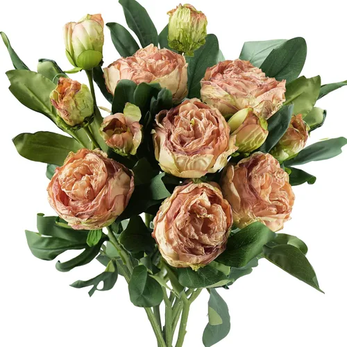 Miniatura 19 de FiveSeasonStuff - Peonías y hortensias artificiales de seda, ideal para decoración de bodas, novias, hogar, decoración de centro de mesa (2 ramos).