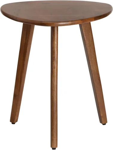 MH London Mesa auxiliar Tri Pin I Madera de mango natural hecha a mano, naturalmente resistente a la humedad, libre de mantenimiento I 16 x 16 x 18