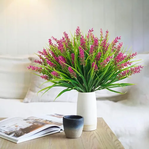 Miniatura 7 de Agusbagli 24 paquetes de plantas falsas de césped artificial, mono, hierba de mono, vegetación resistente a los rayos UV, arreglo de arbustos