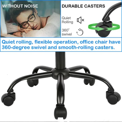 Miniatura 2 de Silla de oficina ergonómica de malla bonita, soporte lumbar sin brazos, elegante y moderna silla de escritorio para PC, color negro, con respaldo