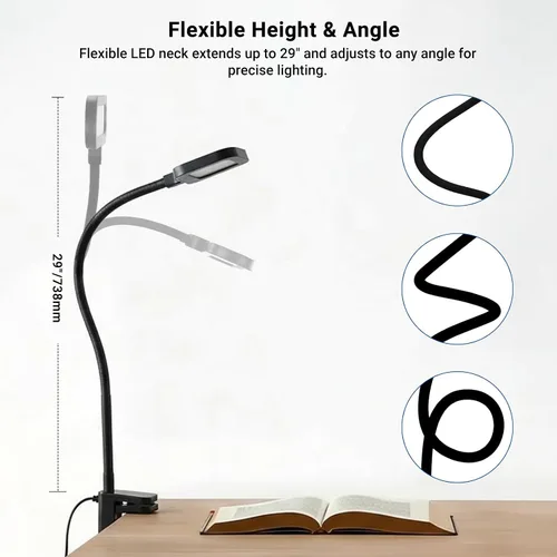 Miniatura 5 de NEEWER Entry Level Version 10W Desktop LED Lamp with Clamp, Color Edge Lit Flexible Monitor Clip Light, 5 Color Modes, Eye Friendly Dimmable for