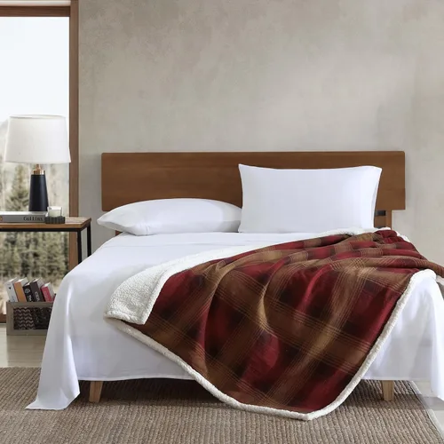 Miniatura 2 de Eddie Bauer - Manta, ropa de cama reversible de sherpa súper suave y forro polar cepillado, mantas ideales para sofá, diseño de hogar a cuadros