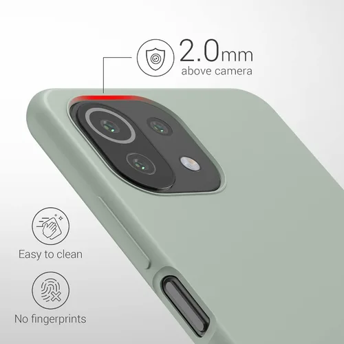 Miniatura 3 de kwmobile Funda compatible con Xiaomi 11 Lite (5G) NE/Mi 11 Lite (5G) - Funda de silicona TPU con acabado suave - Gris Verde