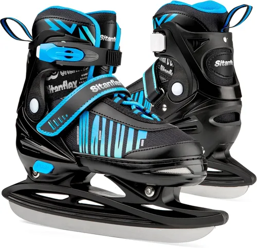 Patines de hielo ajustables para niños y niñas, patines de hockey sobre hielo para principiantes de 4 a 12 años, zapatos de patinaje sobre hielo