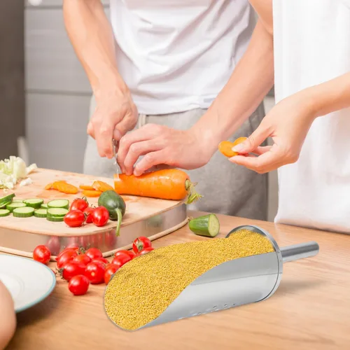 Miniatura 9 de DOITOOL Cuchara de hielo multifuncional de acero inoxidable con mango de 14.17 pulgadas Cuchara de comida de cocina para cubitos de hielo, harina