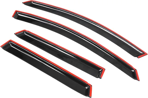 Miniatura 6 de IKON MOTORSPORTS - Visera de ventana compatible con Nissan Murano 2009-2014, acrílico sin pintar, negro, protector de lluvia, deflector de aire