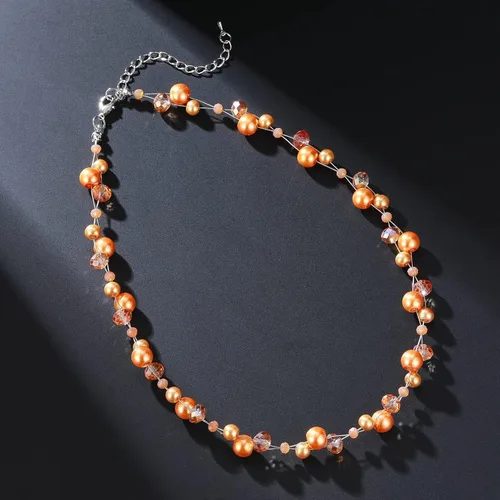 Miniatura 4 de Collar corto de turquesa con cuentas para mujer, joyería de moda con perlas y cuentas de cristal, regalos de cumpleaños para mujer