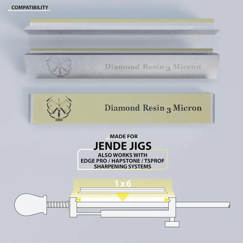 Miniatura 3 de Jende Piedra de afilar de diamante de resina de 1 x 6 pulgadas para Edge Pro, Hapstone, TSProf, Jende JIGS para cuchillos (3 micras (grano 6000))