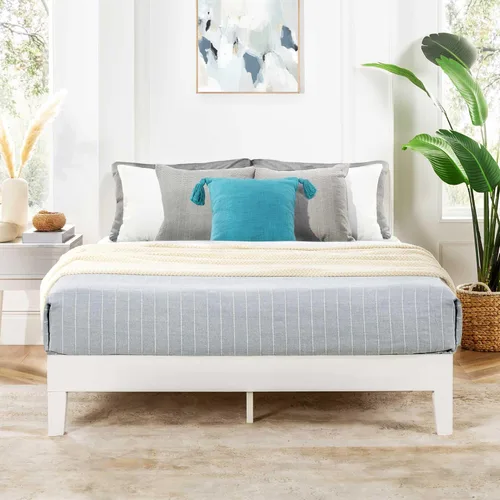 Miniatura 11 de Mellow Naturalista Classic - Cama de plataforma de madera maciza de 12 pulgadas con listones de madera, tamaño individual XL, pino natural Natural