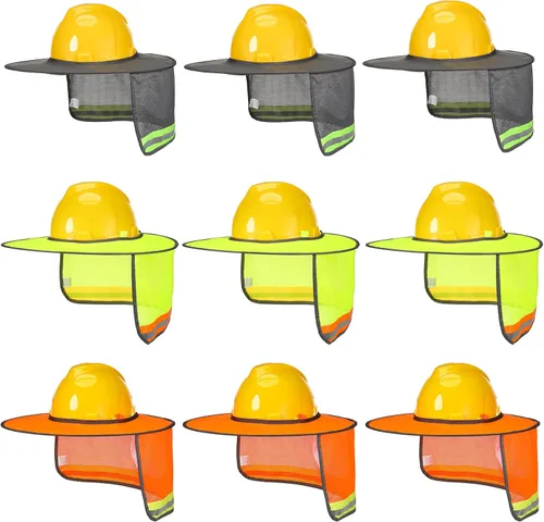 Miniatura 8 de Bonuci 9 sombreros de malla de ala completa con tira reflectante de alta visibilidad, accesorios para hombres, 18.5 x 16.14 x 7.87 pulgadas
