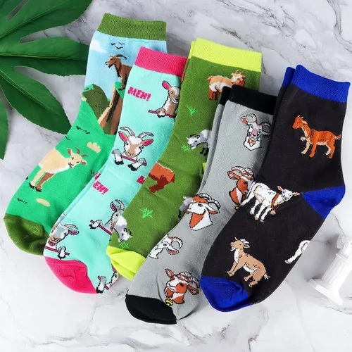 Miniatura 2 de Belloxis Corgi - Calcetines de algodón para mujeres y niñas enfermeras tortugas marinas pandas 5 pares
