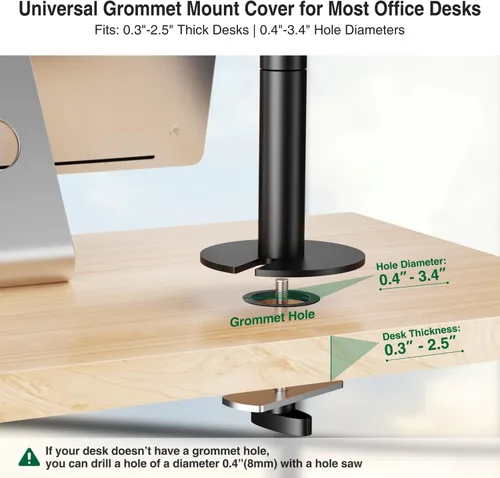 Miniatura 2 de elitehood Soporte de escritorio para iPad de brazo largo con base de montaje con ojales, soporte de aluminio resistente para tableta, soporte