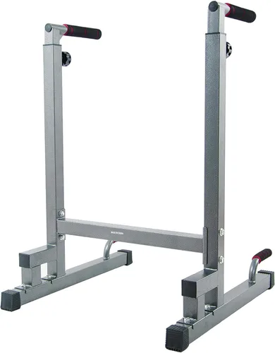 Miniatura 10 de Estación de inmersión de marco de acero BalanceFrom con altura ajustable, capacidad de peso de 500 libras – Equipo de gimnasio en casa para Negro