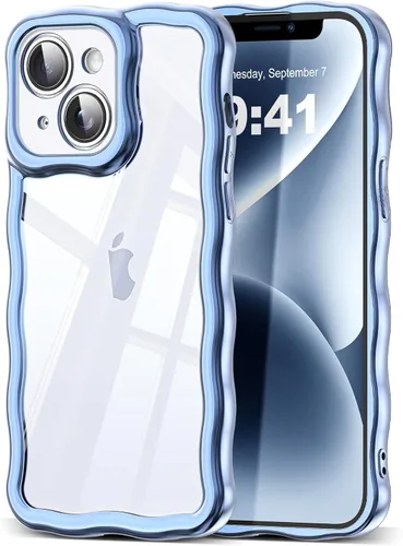 Miniatura 13 de SKYLMW Compatible con iPhone 6s Plus/6 Plus Case de 5.5", Linda Kawaii Marco Ondulado Rizado Forma de Marco Funda de Silicona Suave Resistente a
