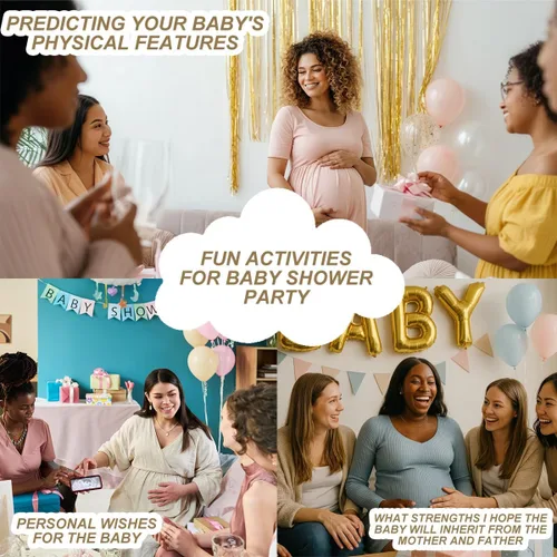 Miniatura 5 de Zopedia Predicción de bebé para baby shower, 50 tarjetas de predicción de baby shower para padres, divertidas actividades de juego de adivinanzas