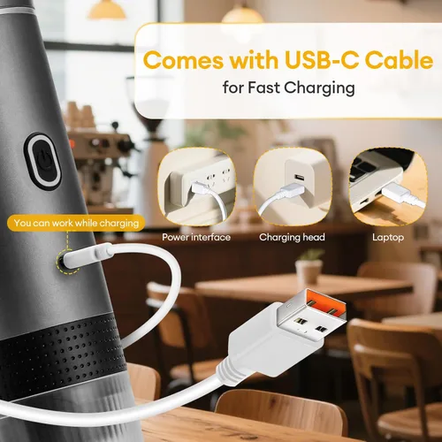 Miniatura 8 de Cafetera Portátil para Viajes, Máquina de Café Espresso de 20 Bares con USB, Cafetera de Viaje 3 en 1 con Autocalentamiento, Compatible con Café Gris