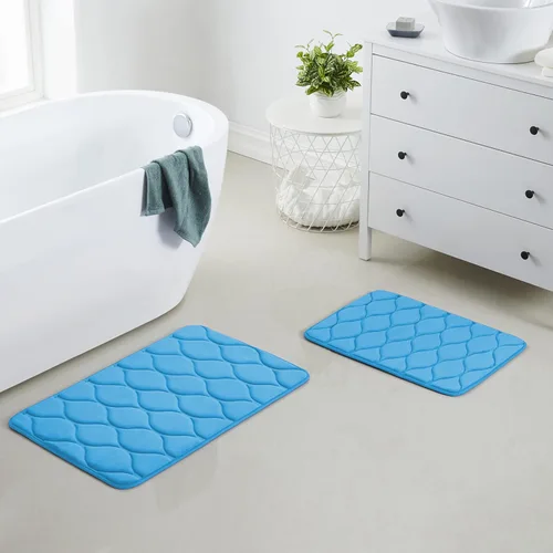 Miniatura 23 de Yafa Home Fashion 1 alfombra de baño de 17 x 24 pulgadas, espuma viscoelástica, absorbente de agua y antideslizante, color negro