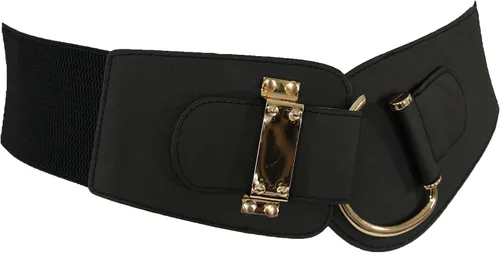 Miniatura 7 de TFJ - Cinturón ancho de moda para mujer, cintura alta, hebilla de gancho de metal dorado, talla XS, S, M, L, XL