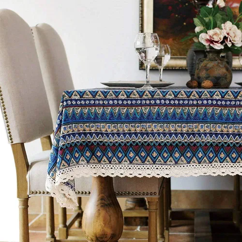 Bringsine - Mantel de lino lavable, diseño vintage, varios tamaños