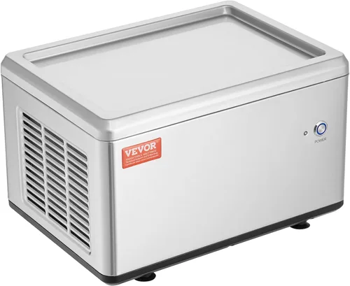 Miniatura 10 de VEVOR Máquina de helado frito, 12.6" x 8.5", 120 W, máquina para hacer rollos de helado salteado con compresor y 2 raspadores, para hacer rollos