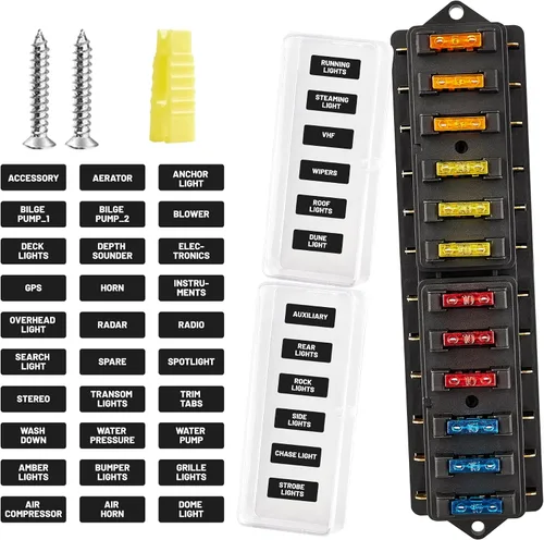 Miniatura 9 de RED WOLF Soporte de caja de bloque de fusibles de hoja de 4 vías con circuito estándar de 10 V-32 V CC para automóvil, camión, barco, marina, RV