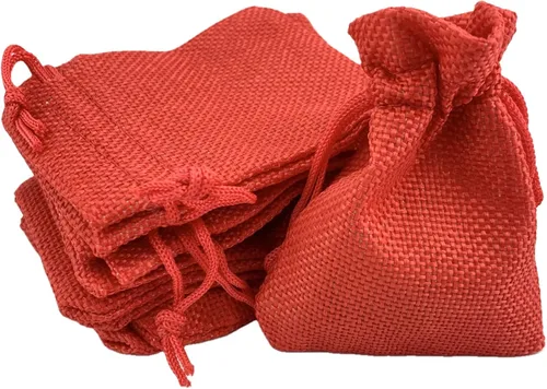 Miniatura 65 de Palmhomee Paquete de 20 bolsas de regalo de arpillera con cordón, bolsas de joyería de lino, bolsas de yute de boda para joyas y bolsas