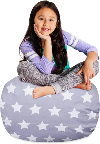 Miniatura 70 de Posh Stuffable Kids Funda de Silla Puf Rellenable para Almacenamiento de Animales de Peluche - Organizador de Juguetes Infantiles, Mediano 27