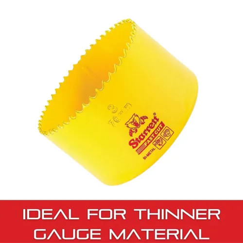 Miniatura 3 de Starrett FCH0100-G - Sierra de agujero recto de corte rápido bimetálica con dientes HSS resistentes a la abrasión, ideal para cortar metal, acero