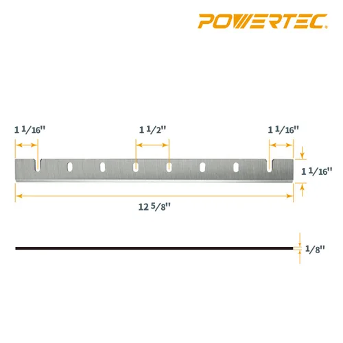Miniatura 4 de POWERTEC Cuchillas cepilladoras de 12-1/2 pulgadas para cepilladora DeWalt DW733, repuesto para cuchillos cepilladores DW7332, juego de 4 (12809DD)