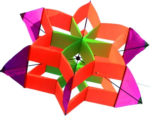 Cometa Hengda - Nueva versión de 42 pulgadas, cometa de flor de loto 3D tan hermosa para niños y adultos, fácil de llevar con línea de vuelo