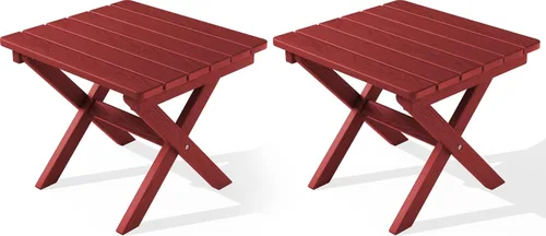 Miniatura 24 de SERWALL Mesa auxiliar Adirondack, mesa auxiliar para exteriores, sin montaje, mesa plegable pequeña de HDPE para patio trasero, piscina, porche