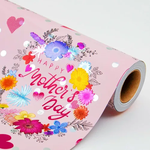 Miniatura 10 de Garbendy Papel de regalo de cumpleaños – Mini rollo – 17 pulgadas x 16.5 pies – Coloridas letras felices en papel azul papel de regalo perfecto