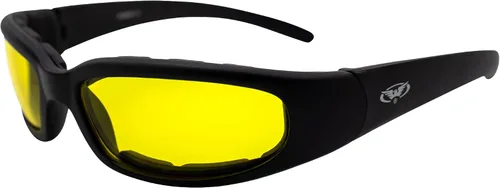 Miniatura 8 de Global Vision Chicago - Lentes de sol acolchados para motocicleta para hombres y mujeres, color negro con lentes ahumados, seguridad RX-ABLE