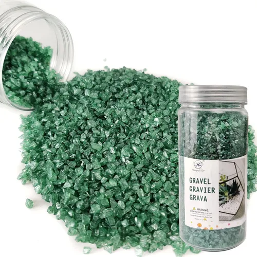 Miniatura 8 de HappyFiller Arena de Vidrio Triturado de 12 Colores, 30 Gramos Cada Botella, Piezas de Vidrio Roto Triturado Piedras de Terrario para Arte