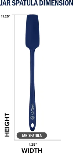 Miniatura 5 de Espátula de silicona para frascos, raspador de goma antiadherente resistente al calor de 600 °F, perfecta para tarros, batidos, licuadoras, Negro