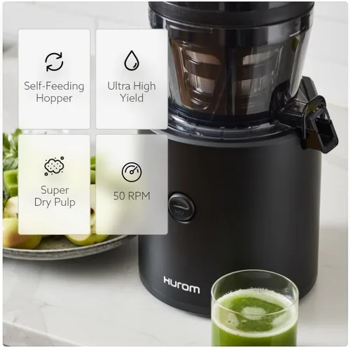 Miniatura 2 de Hurom H320 - Exprimidor de prensa en frío, fácil de limpiar, exprimidor lento, coladores gruesos, autoalimentación, manos libres, tamaño familiar