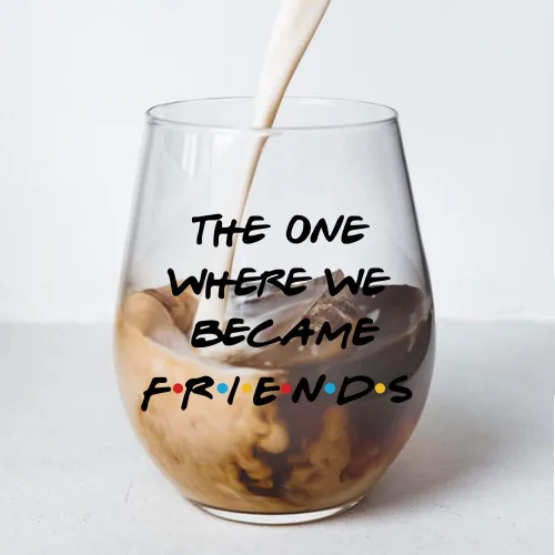 Miniatura 3 de Perfectinsoy The One Where We Became Friends - Caja de regalo de copa de vino, regalos de amistad para mujeres, copa de vino de amistad, regalo