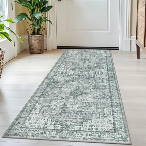 Miniatura 32 de SIILOOM Alfombra lavable de 2 x 3 pies, alfombra suave color taupe ceniza para entrada, tapete antideslizante para puerta de interior, tapete