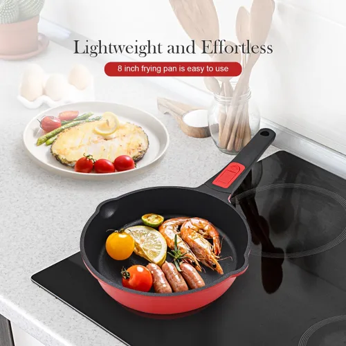 Miniatura 8 de Sartén de 20 cm antiadherente, sartén para tortilla, sartén de chef saludable y no tóxica, sartén para huevos con mango desmontable para todas
