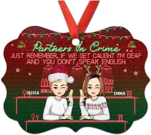 Miniatura 28 de Adorno personalizado con texto en inglés «Best Friend are Hard to Find Because The Very Best is Already Mine», adorno de Navidad personalizado 2023
