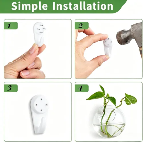 Miniatura 5 de NUPTIO Macetas de cristal para colgar en la pared: 4 jarrones transparentes de montaje en pared de terrario para interiores, oficina, jardín, sala